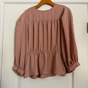 PROLOGUE Elegant Mauve Women's Top, Peplum Bottom - Size Large